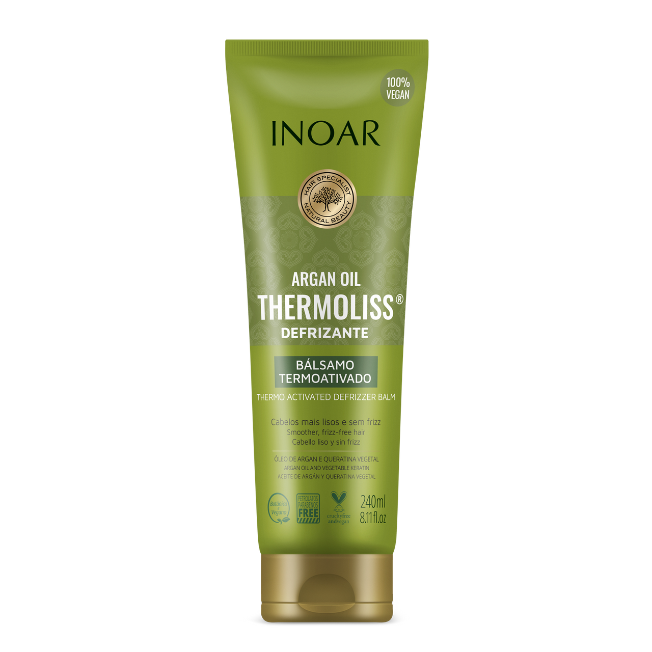 INOAR Thermoliss Thermo-Active Balm -  izlīdzinošs balzams, kas aizsargā pret karstumu 240 g