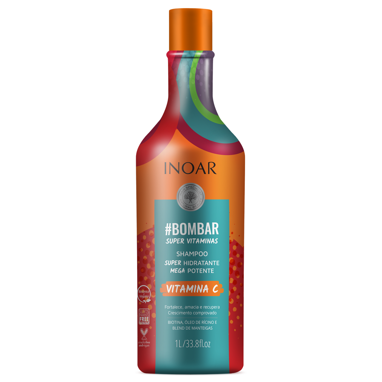 INOAR #Bombar Super Vitamins Shampoo - ar vitamīniem bagātināts šampūns 1000 ml