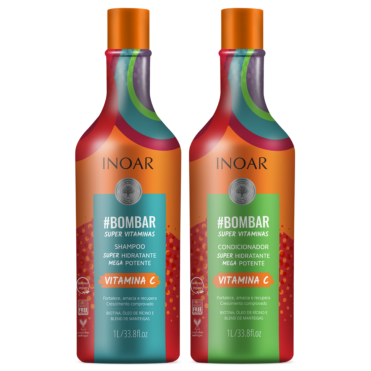 INOAR #Bombar Super Vitamin Duo Kit - ar vitamīniem bagātināts komplekts 2x1000 ml