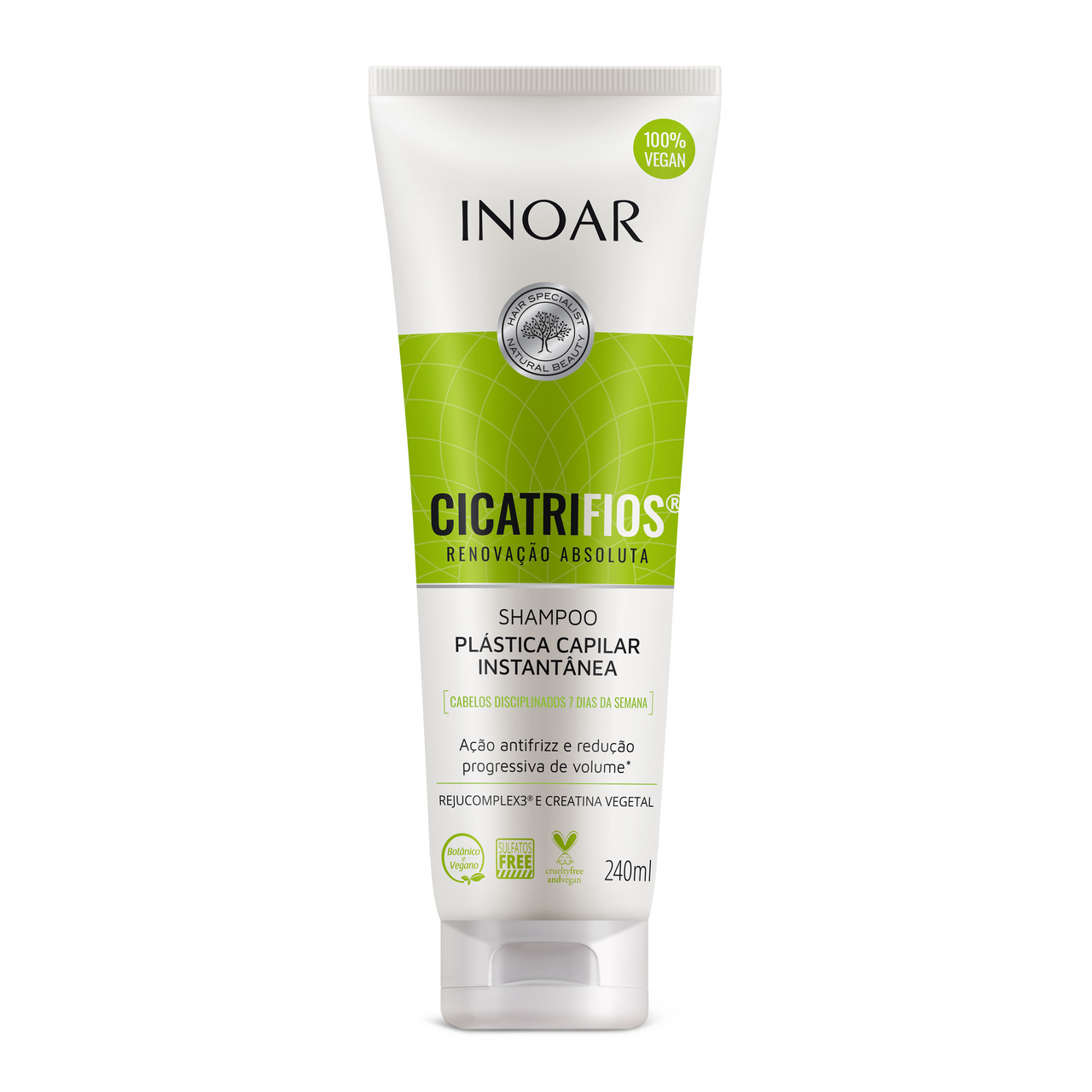 INOAR CicatriFios Shampoo - matu struktūru atjaunojošs šampūns 240 ml