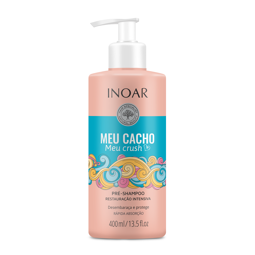 INOAR Meu Cacho Meu Crush Pre-shampoo - sagatavojošs šampūns cirtainiem matiem 400 ml