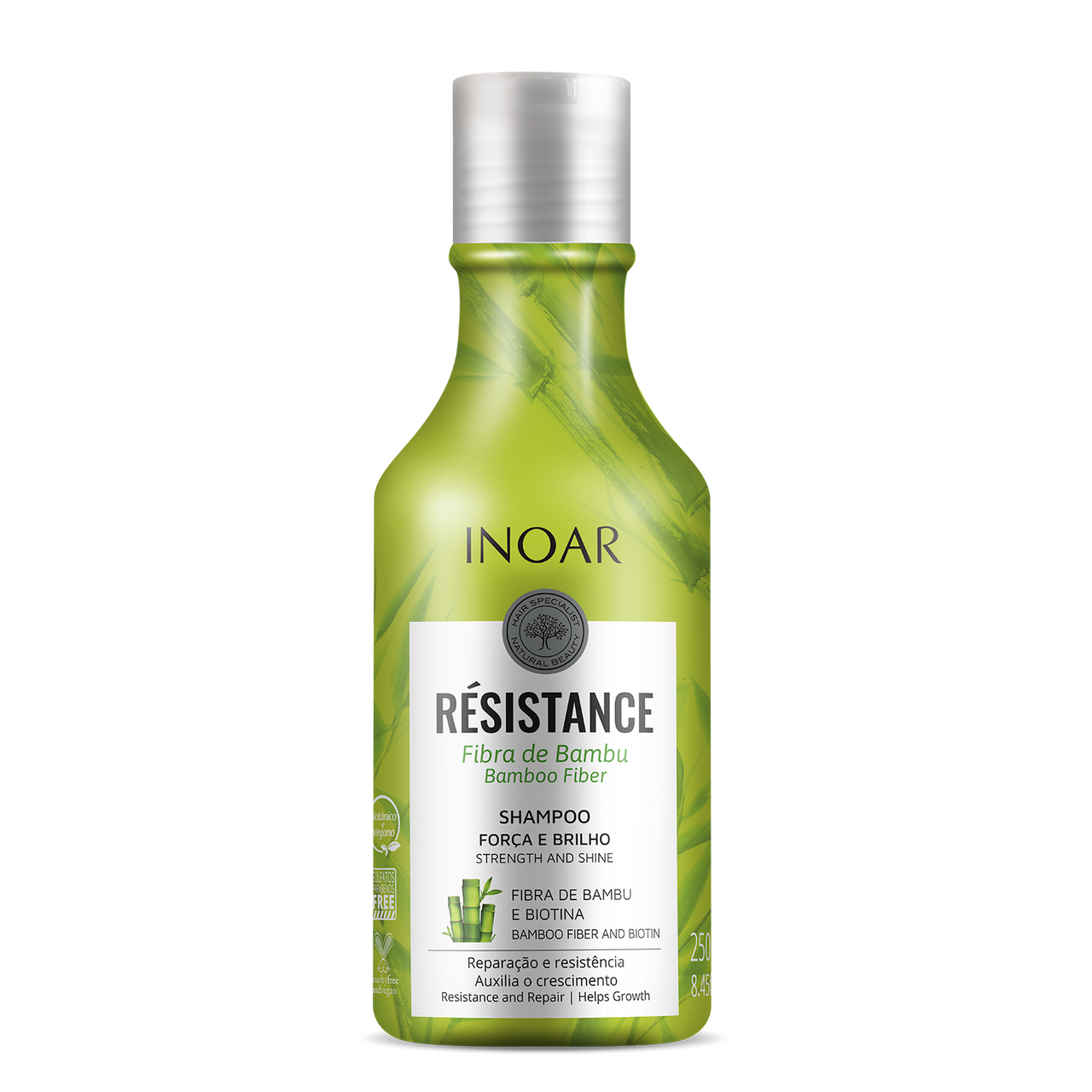 INOAR Resistance Fibra de Bambu Shampoo - stiprinošs un mirdzošs šampūns 250 ml