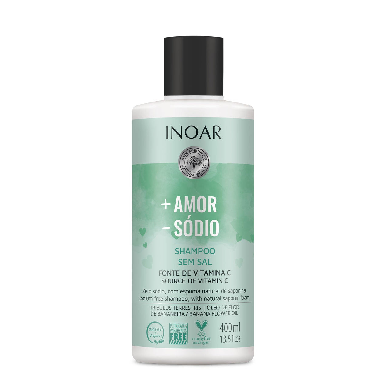 INOAR More Love Less Salt Shampoo - šampūns bez sāls 400 ml