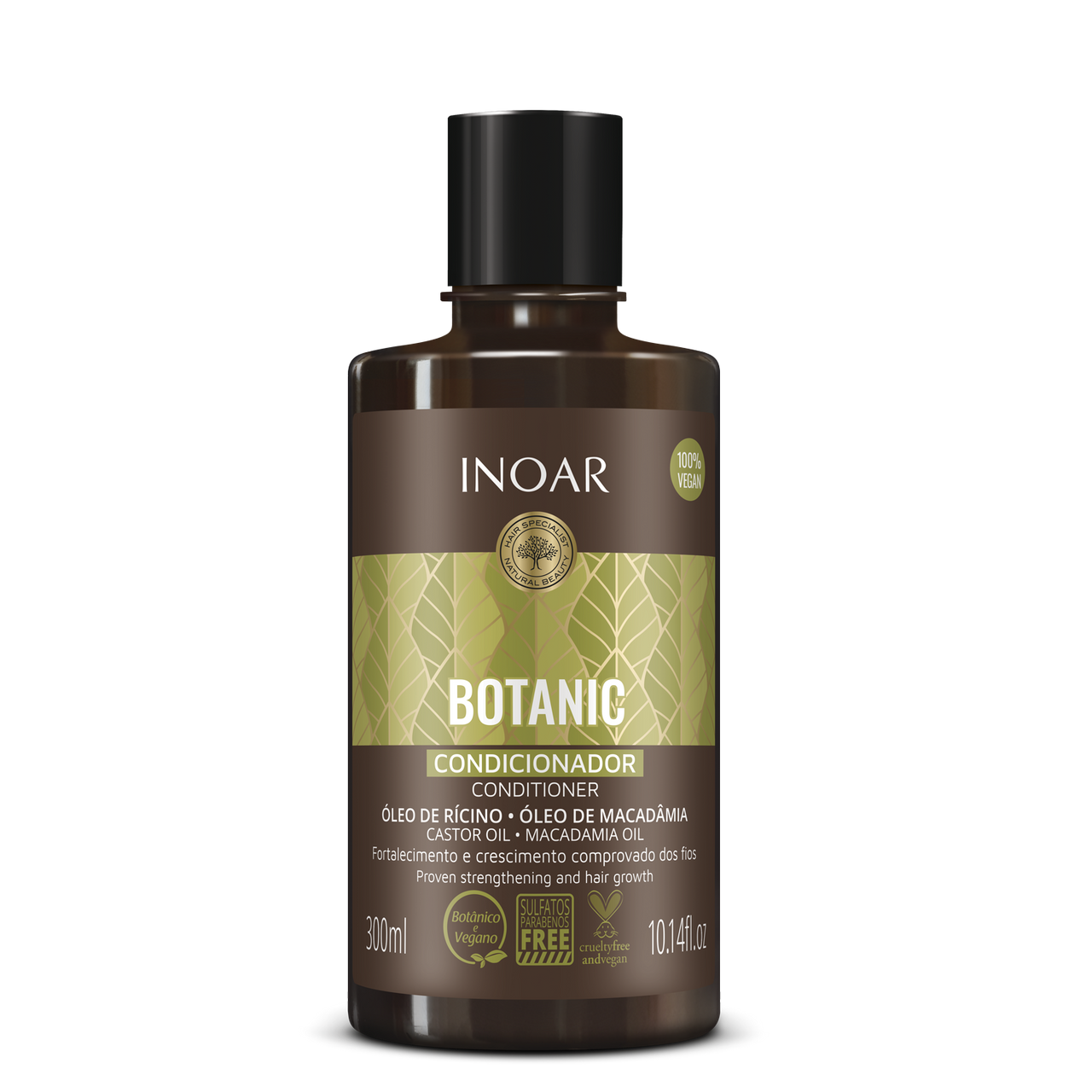 INOAR Botanic Conditioner - matus stiprinošs kondicionieris ar rīcineļļu 300 ml