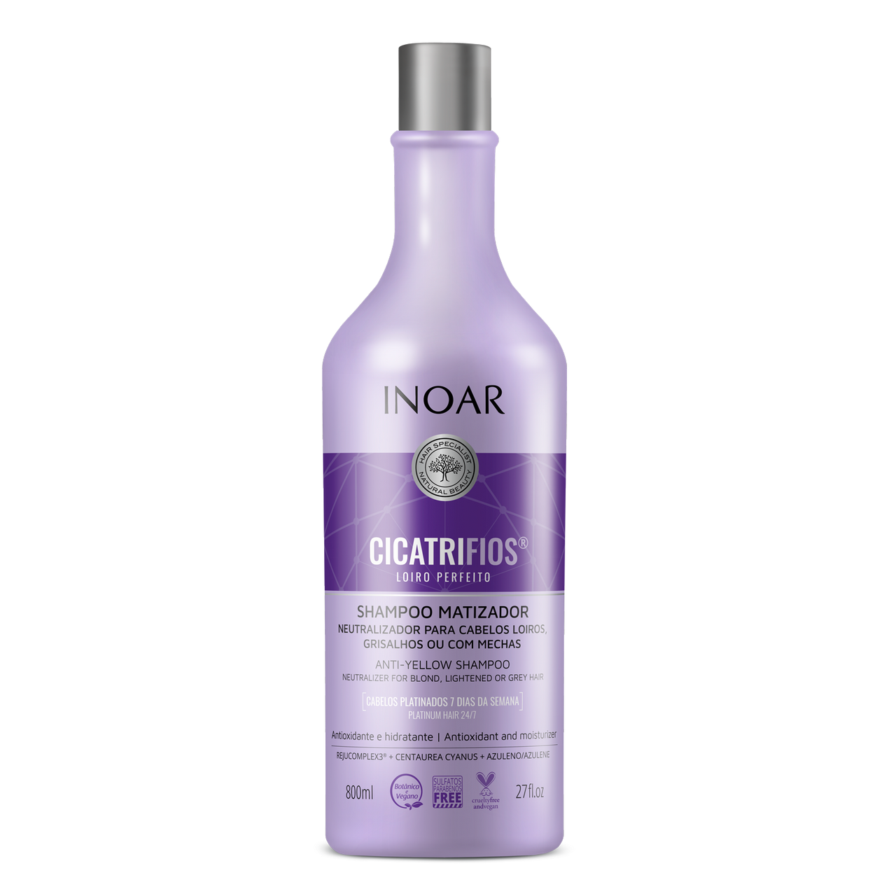 INOAR CicatriFios Perfect Blond Shampoo - šampūns gaišiem matiem 800 ml