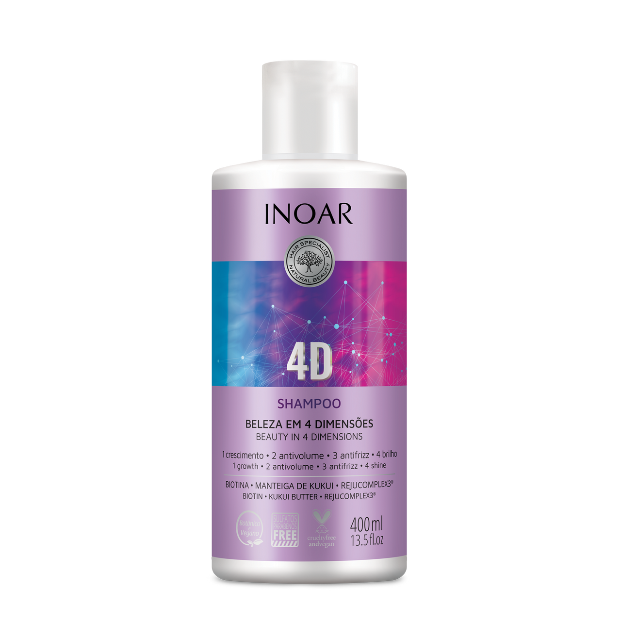 INOAR 4D Shampoo - 4 dimensiju šampūns 400 ml
