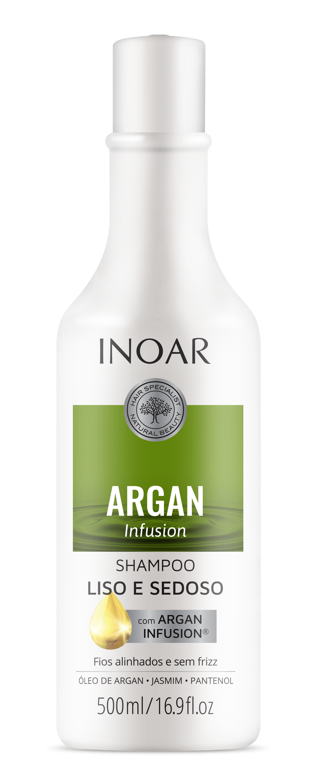 INOAR Argan Infusion Smooth and Silky Shampoo - šampūns gludiem un mīkstiem matiem 500 ml