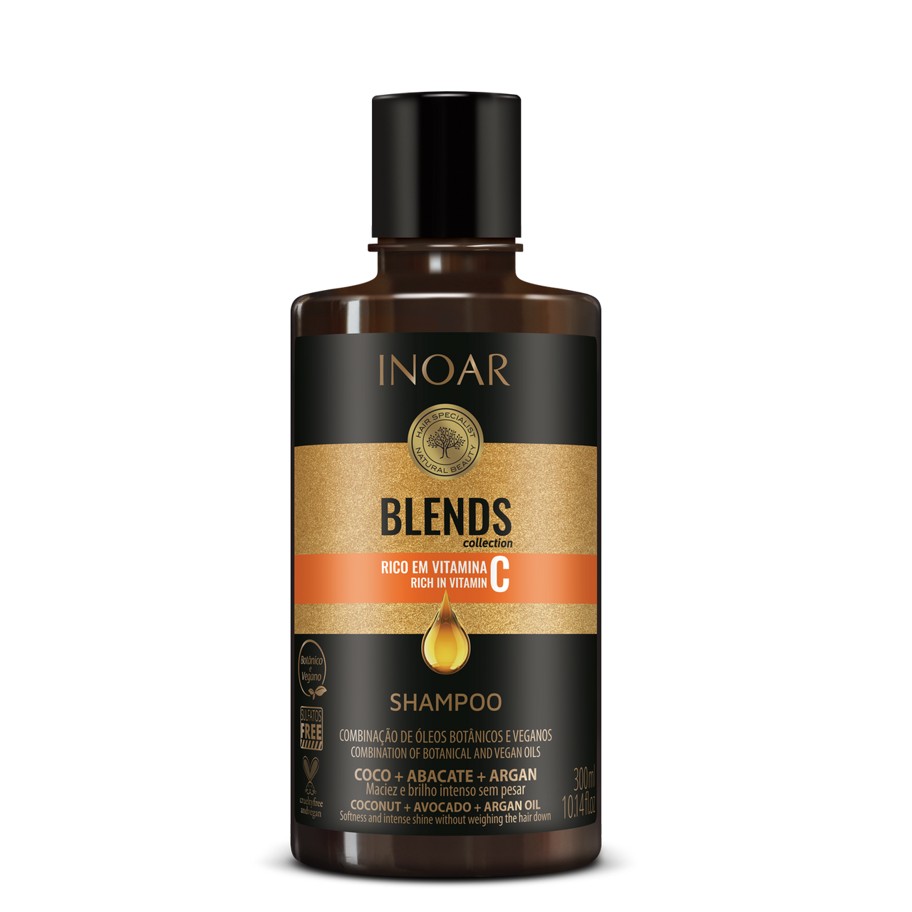 INOAR Blends Shampoo - šampūns ar C vitamīnu 300 ml