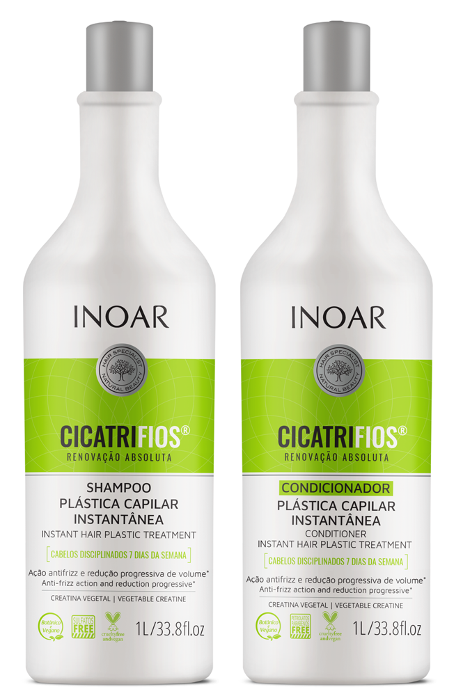 INOAR CicatriFios Duo Kit - matu struktūru atjaunojošs komplekts 2x1000 ml