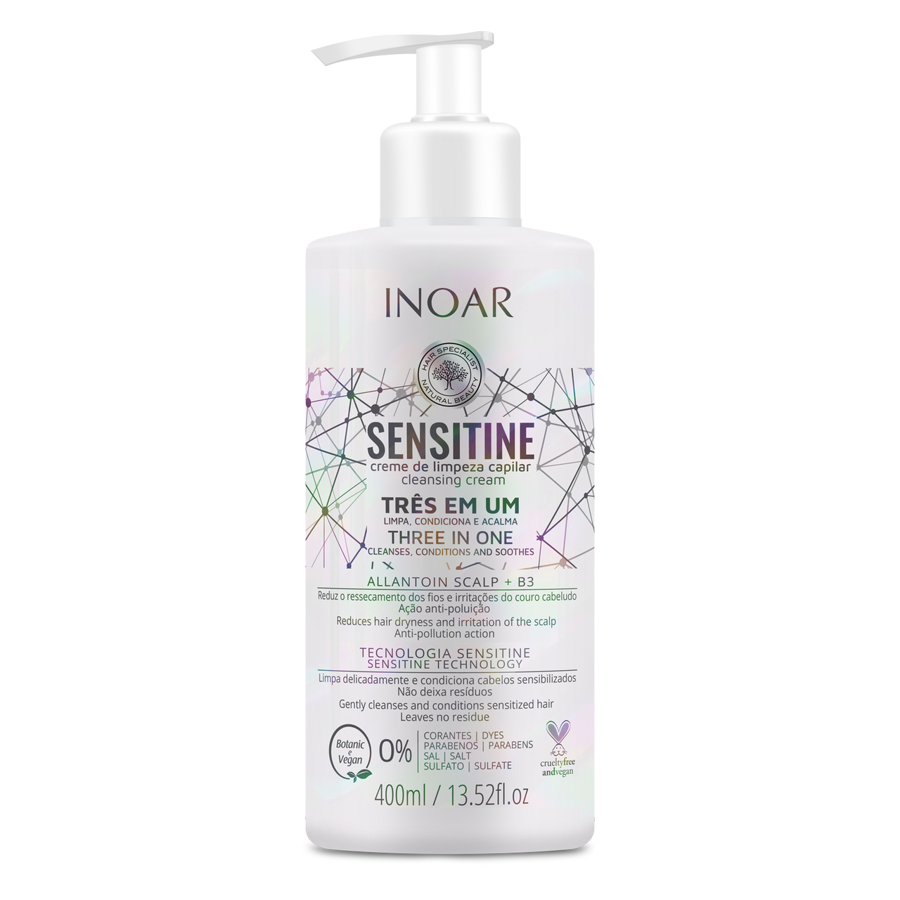 INOAR Sensitine - matu attīrošs krēms (3 in 1) 250 ml