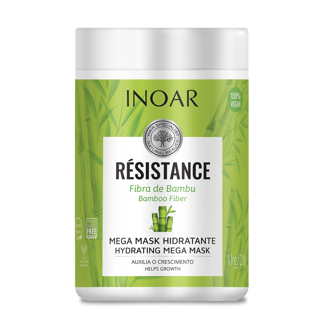 INOAR Resistance Fibra de Bambu Mask - stiprinoša un mirdzoša maska 1000 g